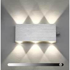 Lightess Dimmable LED Wall Light Indoor Wall Lamp with Switch Modern Up and Down Aluminium Modern Hallway Lamp Wall Lighting for Living Room Bedroom Lamp Neutral White