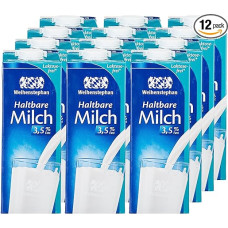 Weihenstephan Durable Milk Lactose Free 3.5% Pack of 12 (12 x 1L)