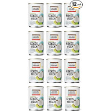 12 x Organic Coconut Milk 400 ml Tin | by fairtrade ORIGINAL | From Sri Lanka | Ideal for Asian Dishes | for a Rich, Creamy Taste | 100% Organic (12 x 400 ml)