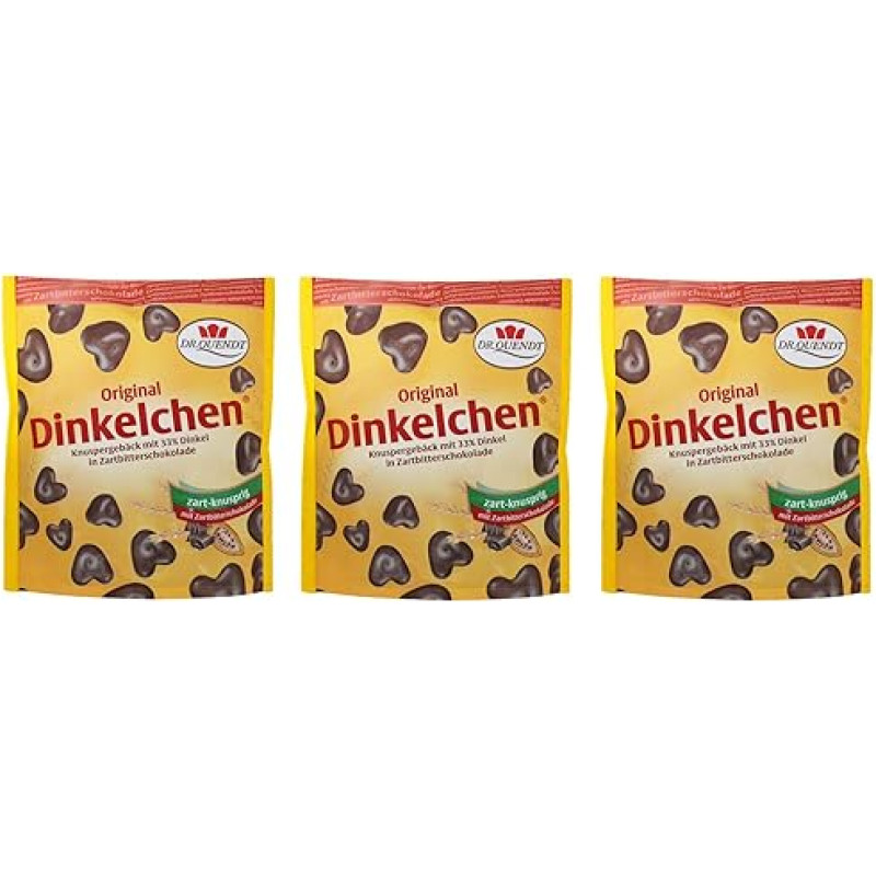 3 pakuočių pakuotė Dr. Quendt Spelt Dark (3 x 85 g) Nibble Pastry Nibble Snack Crispy Snack DDR East Produktas