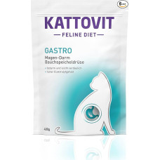 Kattovit - Gastro sausas maistas katėms | Sausas maistas katėms, skirtas virškinimo sistemai palaikyti | Dietinis maistas kaip visavertis pašaras suaugusioms katėms | 6 x 400 g