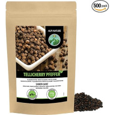 Alpi Nature Tellicherry Pepper, 500 g, Black Telicherry, Peppercorns Whole