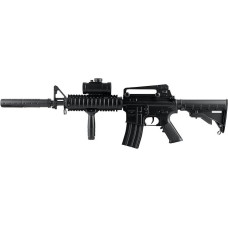 M4 Sport Series AEG E < 0.5J | 6 mm kalibro BB | Automobilinis elektrinis airsoftas | Į komplektą įeina akumuliatorius, įkroviklis, raudonasis taškas, priekinė rankena ir vamzdžio prailginimas | 22 mm bėgelis | Spin-Up