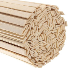 Wooden Sticks, Pack of 100 Wooden Strips for Crafts, 300 x 9 x 3 mm, Craft Sticks, Stir Wood, for DIY Arts Craft Decoration