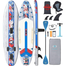 ZLX 320 cm pripučiama irklentė - aukščiausios klasės SUP lenta visiems įgūdžių lygiams, tvirta konstrukcija, neslystantis dugnas, reguliuojamas irklas, pridedamas pavadėlis ir krepšys (baltos spalvos)