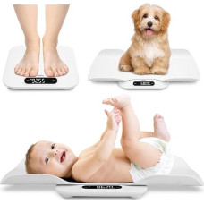 Kūdikių svarstyklės su nuimamu padėklu, automatiškai besisukančiais rodmenimis, automatiniu taros fiksavimu ir palyginimu, universalios skaitmeninės svarstyklės visiems šeimos nariams, iki 400 lb/180 kg