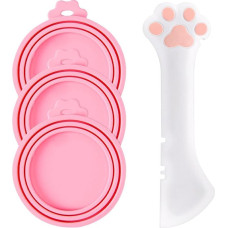 Maisto skardinės dangtelis kačių šaukštas, maisto ir gėrimų priedai katėms, šunims, kačių maisto šaukštas, naminių gyvūnėlių reikmenys gyvūnams augintiniams, šunims, katėms, maisto dėžutė (rožinė)