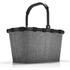 reisenthel Carrybag in Twist Silver, Sturdy Shopping Basket with Lots of Storage Space and Practical Inner Pocket, Elegant and Water-Repellent Design