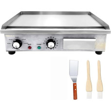 MOOTACO elektrinė grilio plokštė, profesionali elektrinė grilio plokštė su 45 cm grilio paviršiumi, stalinis grilis su laikmačio jungikliu