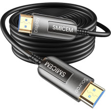 SMICEM 8K HDMI Fibre Optic Cable 20M Optical HDMI 2.1 Cable 48Gbps Ultra High Speed 8K @ 60Hz 4K @ 120Hz Dynamic HDR eARC Dolby HDCP 2.2 & 2.3 for HDTV/Projector/Home Cinema/TV Box