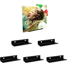 Shootforthestars Vinilo sieninis laikiklis Nematomas skaidrus laikiklis Vinilo įrašų laikiklis (juodas)