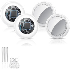 Air Tag (weiß), 4 vnt., Bluetooth-Tracker funktioniert mit Apple Find My (tik iOS), Schlüsselfinder und Artikelsucher, Smart-Tag mit Schutzhülle/Schlüsselanhänhänger/Lanyard, Tracker-Tag für Schlüssel
