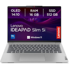 Lenovo IdeaPad Slim 5i nešiojamasis kompiuteris | 14 colių OLED WUXGA ekranas | Intel Core i7-13620H | 16 GB RAM | 512 GB SSD | Intel UHD Graphics | Windows 11 Home | QWERTZ | Luna Grey | 3 mėnesių Premium priežiūra