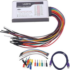 16 Channel Logic Analyzer, 200M Sample Rate, 1Gbit Memory, USB2.0, 5V TTL & 3.3V CMOS, .TXT/.CSV Export, for Electrical Engineers, Circuit Test, LA2016