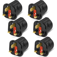 VGUARD Jungtinės Karalystės adapterio kelioninis adapteris, 6 pakuotės Anglijos Vokietijos kištukas, maitinimo adapterio kelioninis kištukas iš ES į JK lizdą, juodas