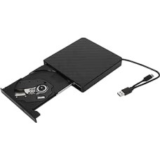 ciciglow Išorinis DVD diskas, USB 3.0 C tipo optinis diskas Nešiojamasis CD grotuvas DVD įrašymo įrenginys, skirtas nešiojamajam kompiuteriui, staliniam kompiuteriui, netbook'ui, OS X, Linux
