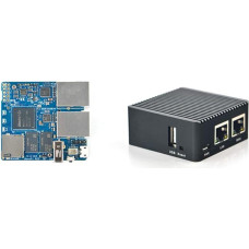 FriendlyElec Nanopi R2S(Black) Mini Portable Travel Router OpenWRT with Dual Gbps Ethernet Ports 1GB DDR4 Based in RK3328 Soc for IOT NAS Smart Home Gateway