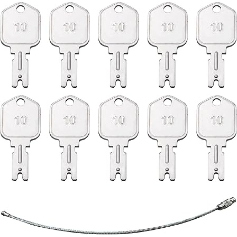 10 Stück Zündschlüssel Ersatz 166 für Hyster Gabelstapler Schlüssel Hyster schwere Geräte Schlüssel kompatibel mit Yale Komatsu Crown Gehl GraDall