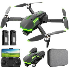 Dronas su 1080P kamera vaikams, bešepetėlinis RC kvadrokopteris su bešepetėliniu varikliu pradedantiesiems, paleidžiamas vienu mygtuku / 36 minučių skrydžio laikas / aukščio išlaikymas, žaislai ir dovanos berniukams ir mergaitėms (žalias)