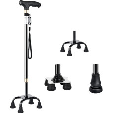 KCareU Gehstöcke für Senioren, Rutschfester Gehstock mit Verstellbarer Länge für ältere Menschen, mit ultraleichter 4-Bein-Basis