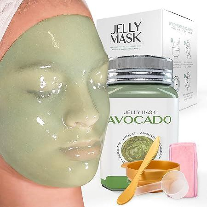 BRÜUN Peel-Off Jelly Mask, Premium Quality Sculpting Avocado Glass Mask Powder for Face Mask, idealiai tinka kosmetologams, SPA odos priežiūrai, Hydro Face Mask