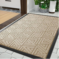 Yimobra Outdoor Doormat, Durable and Durable Entrance Mat for Outdoors, Easy to Clean, Water Resistant, 120 x 80 cm, Khaki