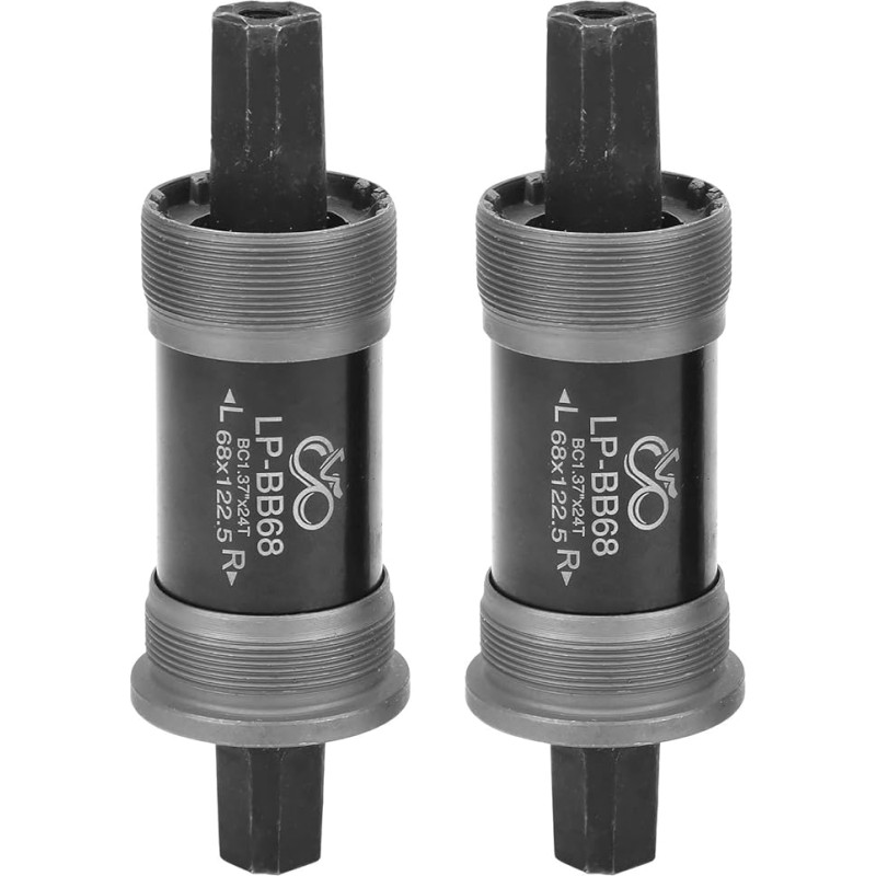 FRELEAN 2 x Cycling Bottom Bracket Set, Square Hole Design for Mountain/Road, 68 mm Frame Shell Compatible, High Strength Metal Construction, No Screws Needed Installation