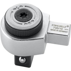STAHLWILLE Nr. 735/10 l 1/2 colio smulkių dantų reketas, 9 x 12 mm lizdas, skirtas įstatyti į dinamometrinį raktą, kompaktiškas dizainas, pagamintas Vokietijoje