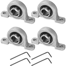 4 Stück KP003 Stehlager, 17 mm Bohrung, Lagereinheiten, Zinklegierung, Flanschlagergehäuse, P6 (ABEC3)