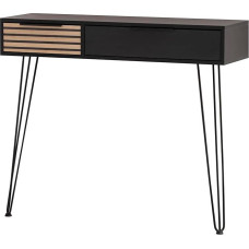Schildmeyer Hank 157182 Console Table Matte Black / Acoustic Panel Look, 103.7 x 32.1 x 88.4 cm