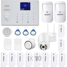 GSM/WLAN signalizacijos sistemos su stebėjimo kameromis, TECPEAK signalizacijos sistema namams, namų apsaugos sistema, įskaitant lauko kamerą 1080P