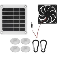 Keenso Solar Panel Fan, 10 W Solar Powered Extractor Fan, 5 V Waterproof, Portable Monocrystalline Silicon Solar Panel Fan for Caravan