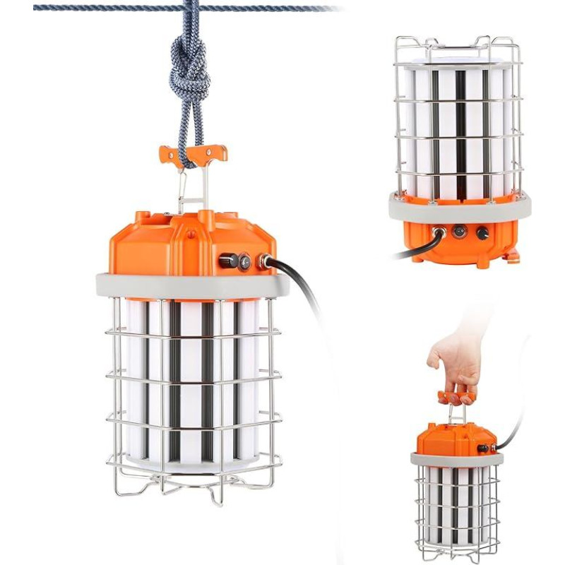 MeFard LED Spotlight for Construction Site 150 W, Dimmable Portable LED Work Light, 21000 LM, 360° Lighting, IP64 Waterproof (150 W 21000 lm)