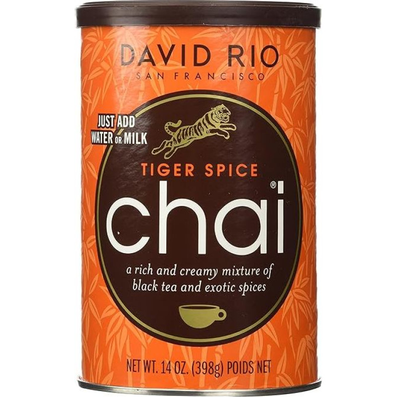 David Rio Tiger Spice Chai, 14 uncijų. - 2 kanistrai