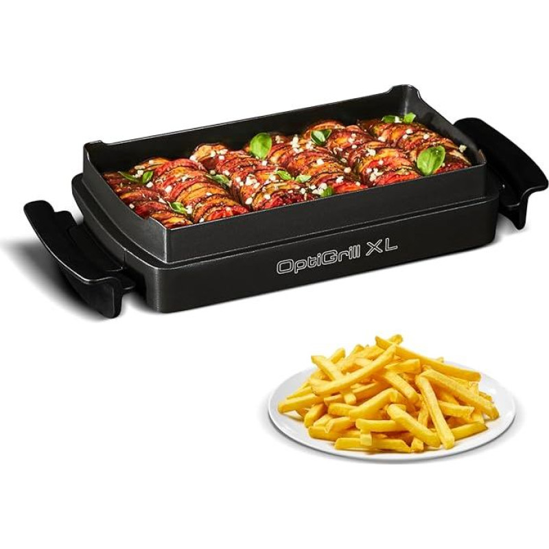Tefal XA7278 OptiGrill+ XL Baking Tray Suitable for All OptiGrill+ XL Models, 2 Litre Capacity, Non-Stick Die-Cast Aluminium Mould, Portions 4 to 6, Black