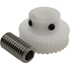 Ritzelgetriebe 1-teiliges Schneckengetriebe-Set, 0,8 Modul, 50 Zähne, POM-Nylon-Schneckengetriebe mit 8 mm Bohrung, Edelstahl-Schneckenstange, Übersetzungsverhältnis 1:50, Turbinengetriebe Antriebsmec