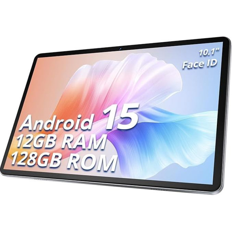 SVITOO 2025 Latest Android 15 Tablet, 10 Inch, 12GB RAM + 128GB ROM (1TB TF), Octa-Core, 1280x800 HD, 6000mAh (with NTC), Widevine L1, 8MP + 5MP, 2.4G + 5G WiFi, GPS, Bluetooth 5.0, with Case