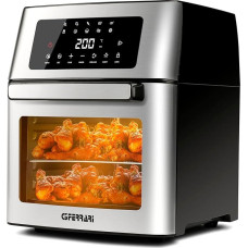 G3 Ferrari G10182 Friggisano EVO 15L karšto oro keptuvė ir orkaitė 1700W 15L 10 programų Skaitmeninis ekranas 40-200°C Receptų knyga ir priedai Juodai pilka/elitinė