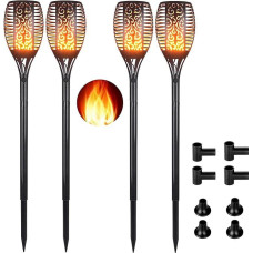 IMAGE Solar Garden Torches LED Torch Lights with Dancing Flame IP65 Waterproof Auto On/Off Solar Lamp for Outdoor Use (4)