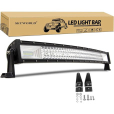 SKYWORLD 32 colių 80 cm 405 W LED darbo šviesos juosta išlenkta 12 V 24 V papildomi priekiniai žibintai automobilio LED darbo šviesos juosta vandeniui atspari šviesos juosta automobiliui SUV visureigiui bekelei ATV sunkvežimiui traktoriui 4 x 4