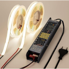 BENLUN 24 V 15 mm Wide COB LED Strip 10 m (5 m x 2), LED Strip Bright 27500LM 25W/M 960LEDs/M 4000K Natural White, LED Strip CRI 92 with Power Supply for Commercial, Room Decoration