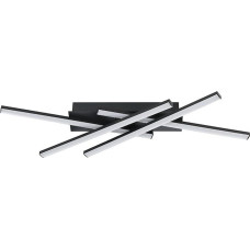 EGLO Vascella LED lubų šviestuvas, strypo formos lubų šviestuvas virtuvei ir biurui, virtuvės šviestuvas iš metalo ir plastiko, juodos ir baltos spalvos, lubų šviestuvas, neutralus, baltas, 69 x 12 cm