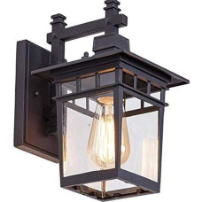 Outdoor Lamp Retro Waterproof IP44 Outdoor Wall Light Black Wall Lamp Cast Aluminium and Glass E27 Wall Light Balcony Fence Garden Lamp Entrance Lighting Wall Lighting 23 x 18 x 31 cm