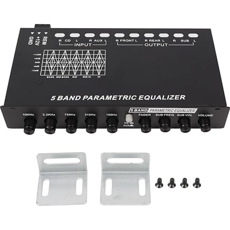 Car Equalizer, 5 Car Audio Equalizer, Adjustable, 5 Bands, Precise Tuning, EQ Tuning, Crossover Amplifier, Graphic Equalizer