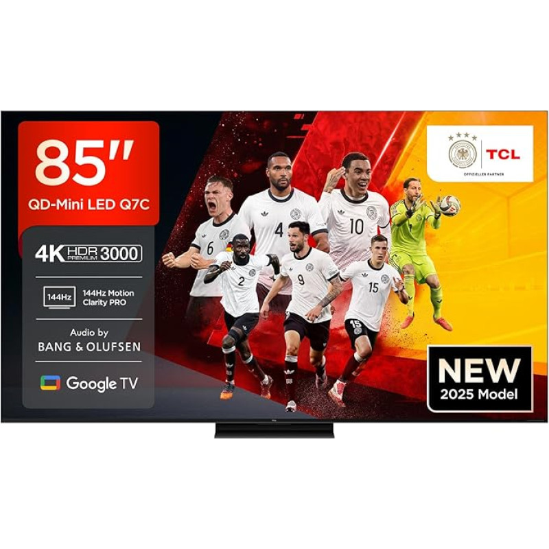 TCL 85Q7C 85 colių QD mini LED televizorius, 4K HDR Premium 3000, išmanusis 