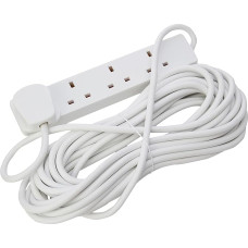PRO ELEC PELB1906 4 krypčių ilgintuvas, 10 m, baltos spalvos
