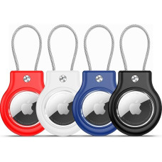 Mucuty Waterproof for AirTag Keychain Holder, with Security Lock for Apple Airtags, Keychain with Wire Cable, Scratch-Resistant, for Airtag Accessories with Keychain for Luggage