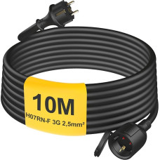 HUARUI lauko ilgintuvas 10 m su apsauginiu dangteliu H07RN-F 3G 2,5 mm², guminis maitinimo kabelis su 
