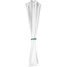 HPER Cable Ties Reusable White I 360 mm x 7.5 mm I Pack of 100 Removable I +15-30% Tensile Force & Stability I Transparent I Certified Quality