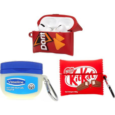 (3 Pack) Case for AirPods Pro 1st/2nd Generation, XMBYGY Silicone Earphone Case Protective Cover with Cute Funny Skin Design, with Keyring